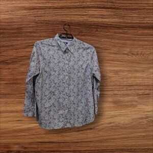 Chaps Women’s Purple Paisley Button-Up Shirt Size 1X Long Sleeve No Iron Casual